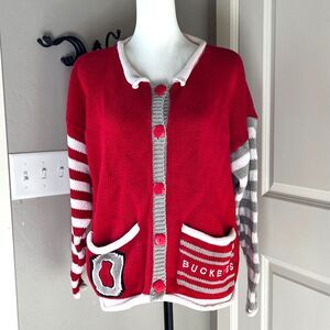 BellePointe Ohio State Buckeyes Varsity Knit Cardigan - Size L